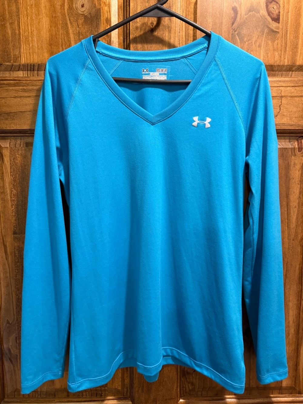 Under Armour Bright Teal V-Neck Long Sleeve Performance Shirt